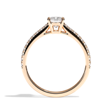 Bague solitaire pavé diamant coussin platine - Naturelle