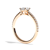 Bague solitaire pavé diamant coussin platine - Naturelle