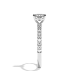 Bague solitaire pavé diamant coussin or blanc - Attentionnée