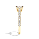 Bague solitaire pavé diamant émeraude or blanc - Naturelle