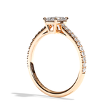 Bague solitaire pavé diamant émeraude or blanc - Naturelle