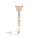 Bague solitaire pavé diamant émeraude or blanc - Naturelle