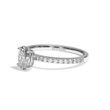 Bague solitaire pavé diamant oval platine - Attentionnée