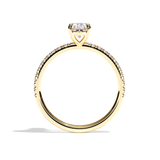 Bague solitaire pavé diamant oval platine - Attentionnée