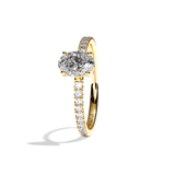 Bague solitaire pavé diamant oval platine - Attentionnée