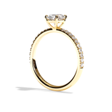 Bague solitaire pavé diamant oval platine - Attentionnée