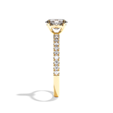 Bague solitaire pavé diamant oval platine - Attentionnée