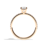 Bague solitaire pavé diamant oval platine - Attentionnée