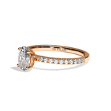 Bague solitaire pavé diamant oval platine - Attentionnée