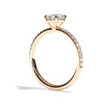 Bague solitaire pavé diamant oval platine - Attentionnée