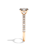 Bague solitaire pavé diamant oval platine - Attentionnée