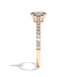 Bague solitaire pavé diamant oval or blanc - Naturelle