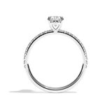 Bague solitaire pavé diamant oval platine - Attentionnée