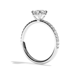 Bague solitaire pavé diamant oval platine - Attentionnée