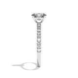 Bague solitaire pavé diamant oval platine - Attentionnée