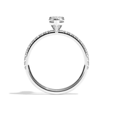 Bague solitaire pavé diamant poire or blanc - Attentionnée