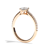 Bague solitaire pavé diamant poire or blanc - Naturelle