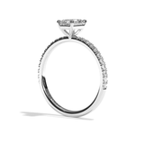 Bague solitaire pavé diamant radiant platine - Attentionnée