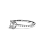 Bague solitaire pavé diamant radiant or rose - Naturelle