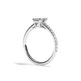 Bague solitaire pavé diamant radiant or rose - Naturelle