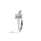 Bague solitaire pavé diamant radiant or rose - Naturelle
