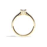 Bague solitaire pavé diamant radiant or rose - Naturelle