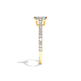 Bague solitaire pavé diamant radiant or rose - Naturelle