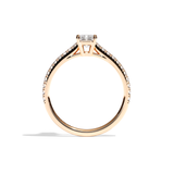 Bague solitaire pavé diamant radiant or rose - Naturelle