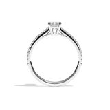 Bague solitaire pavé diamant radiant or rose - Naturelle