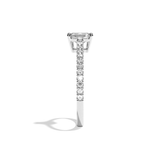 Bague solitaire pavé diamant radiant or rose - Naturelle