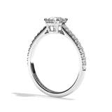 Bague solitaire pavé diamant rond or blanc - Naturelle