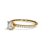 Bague solitaire pavé diamant rond platine - Attentionnée