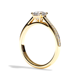 Bague solitaire pavé diamant rond or blanc - Éternelle