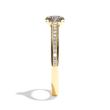 Bague solitaire pavé diamant rond or blanc - Éternelle