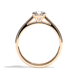 Bague solitaire pavé diamant rond or blanc - Éternelle