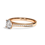 Bague solitaire pavé diamant rond or blanc - Éternelle