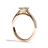 Bague solitaire pavé diamant rond or blanc - Éternelle