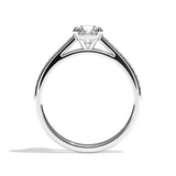 Bague solitaire pavé diamant rond or blanc - Éternelle