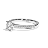 Bague solitaire pavé diamant rond or blanc - Éternelle