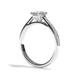 Bague solitaire pavé diamant rond or blanc - Éternelle
