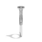 Bague solitaire pavé diamant rond or blanc - Éternelle