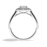 Bague solitaire halo diamant oval or rose - Eblouissante