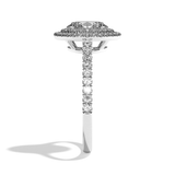 Bague solitaire halo diamant oval or rose - Eblouissante