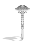 Bague solitaire halo diamant rond or blanc - Eblouissante