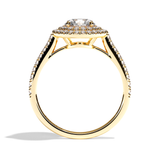 Bague solitaire halo diamant rond or blanc - Eblouissante