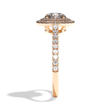 Bague solitaire halo diamant rond or blanc - Eblouissante