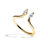 Bague toi et moi diamant navette or blanc - Sereine
