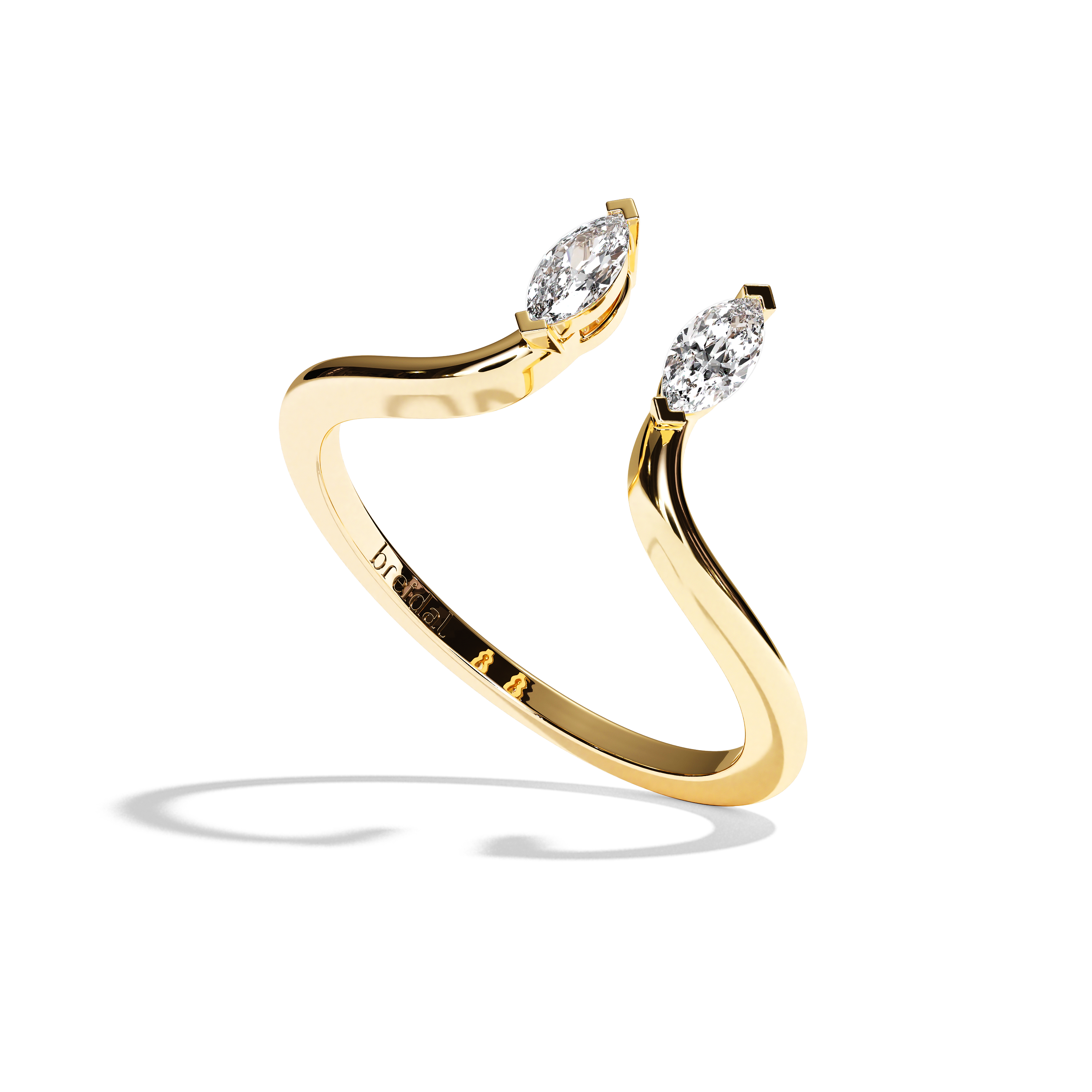 Bague toi et moi diamant navette or blanc - Sereine