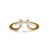 Bague toi et moi diamant navette or blanc - Sereine