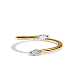 Bague toi et moi diamant navette or blanc - Vivante
